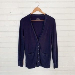 J. Crew Navy Perfect Fit Cotton Cardigan Medium